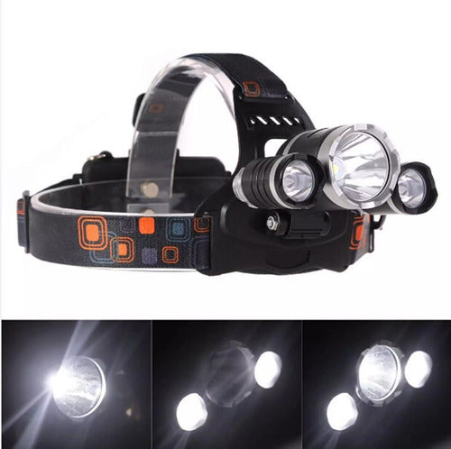 High Power Headlamp Rechargeable LED Mining Headlamp 3x Cree T6 USB 1