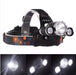 High Power Headlamp Rechargeable LED Mining Headlamp 3x Cree T6 USB 1