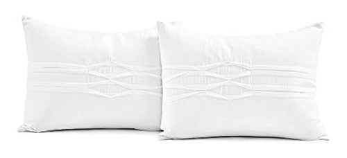 Lush Decor Arora Pleat 5-Piece Comforter Set, King, White 4