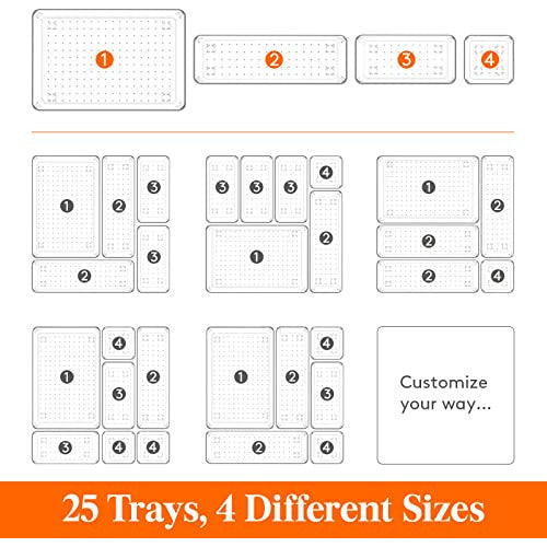 Lifewit Transparent Plastic Drawer Organizer Set 1