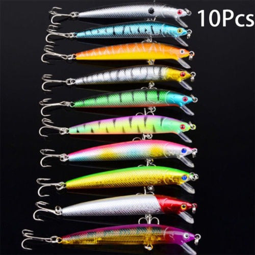 Mucho 10pcs Tipos De Señuelos De Pesca Dura 0,35 Oz Con  6 G 4