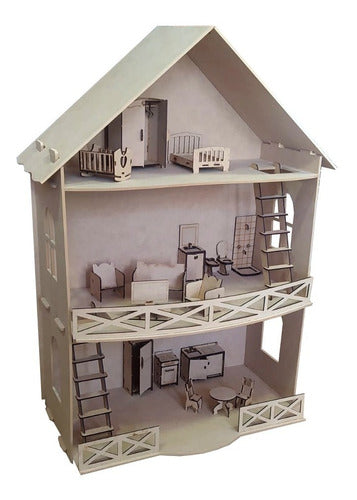 Premium Wooden Dollhouse for Children's Furniture 1