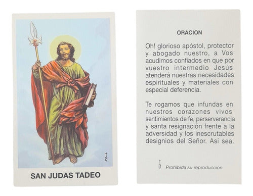Religious Cards San Judas Tadeo Santoral Holy x 100 Units 0