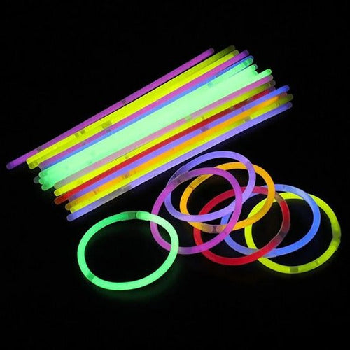 Pulsera Quimica Luminosa Pack X 100 Cotillón Fiesta Neon 1