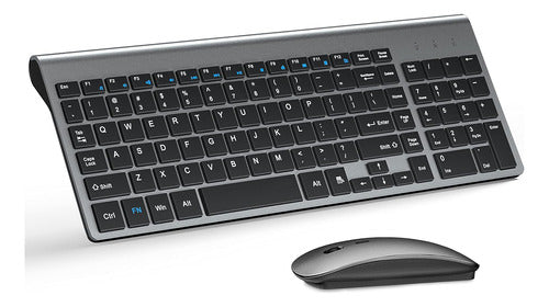 TopMate Wireless Keyboard and Mouse Combo for PC Laptop Mac - Black Gray 0