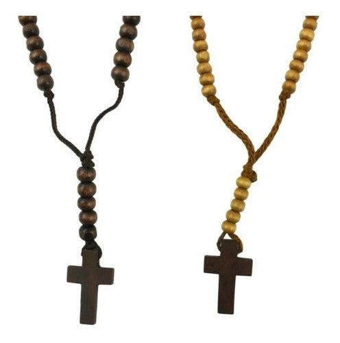 Santería San Juan Simple Smooth Wooden Rosary 0