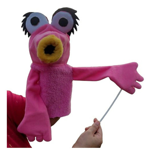 Pink Hand Puppet Similar to Muppets Mahna Mana Frog Rene Rod Puppet 0