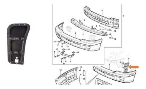 Chevrolet Left Guide Front Bumper Chev S10 2001/3C 1