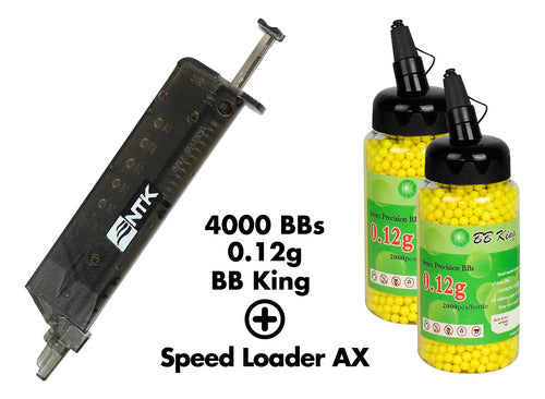 Speed Loader Ax 100bbs + Esferas Plásticas Bbs 0.12g 4000un 1