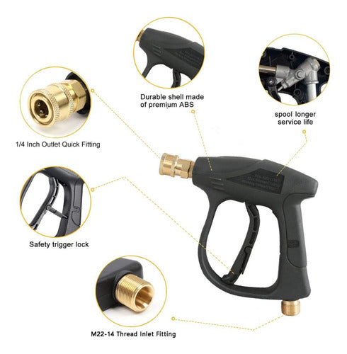 Professional Quick Connect Short Foam Lance Gun + Nozzles 2