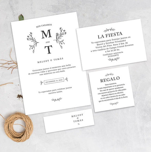 Entre Tintas y Papeles Customizable Wedding Invitation Card Set 3