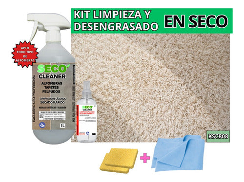 SECO CLEANER Dry Carpet Cleaner + Degreaser Kit with Cloth and Sponge 0