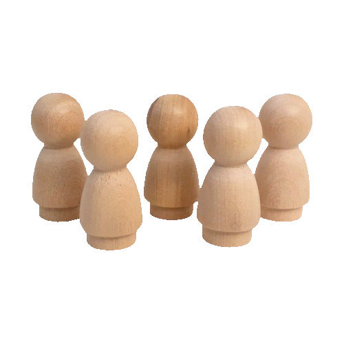 20 Muñecos De Madera Personitas Pegdolls Waldorf Peque 3,8cm 0