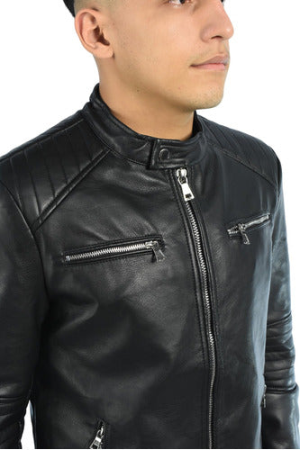 YD Eco Leather Short Jacket for Men Motorcycle Rider 59391 2