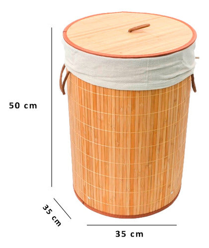 FR Bamboo Laundry Organizer Basket with Lid 1