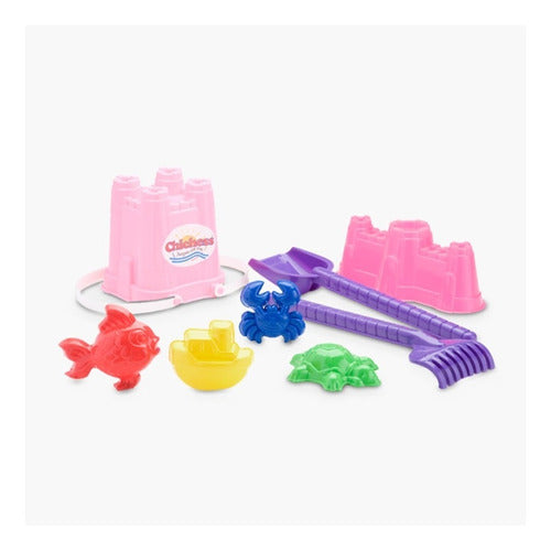 Chichess Beach Set Bucket Castle Spade Rake Molds 6