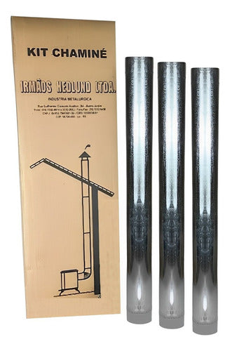 Kit 3 Canos Tubo 110mm Para Fogão Lenha Lareira Galvanizado 0