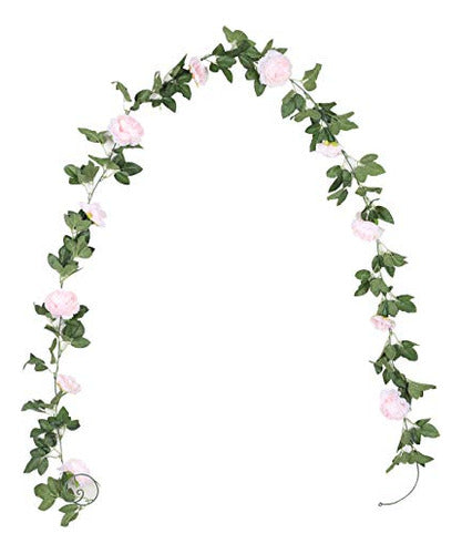 Duovlo Artificial Peony Flower Garland - 2 Pack 0