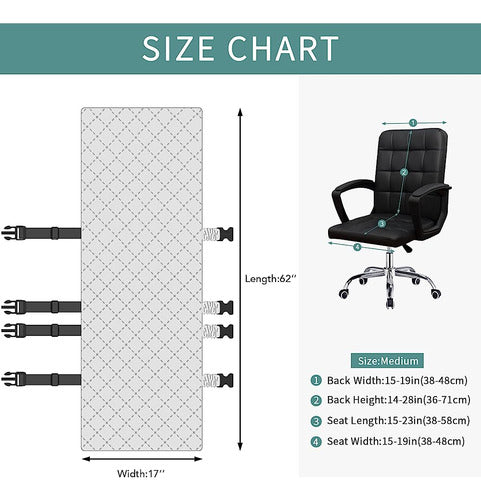 Fácil De Llevar Reversible Cubierta De Silla De Oficina Resi 2