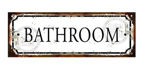 Club del Poster Vintage Bathroom Sign 10x28cm 0