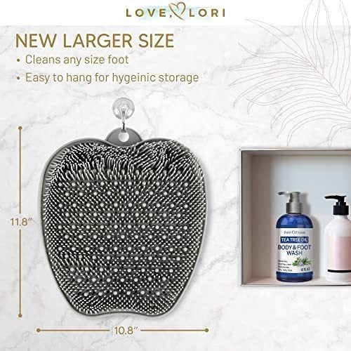 Love, Lori Foot Scrubber for Use in Shower - Foot Cleaner & Shower Foot Massager Foot Care for Men & Women 5