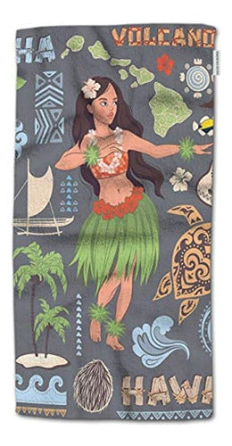 Hgod Designs Toalla De Mano Hawaii, Juego Vintage De Iconos 0