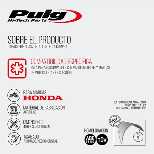 Puig Racing Windshield Cbr300r 15/16 Black 2