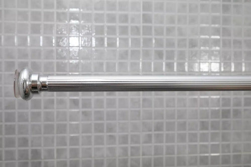 Extendable Chromed Aluminum Shower Pole 1.20 to 1.80m 6