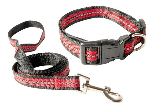 Rascals Medium Reflective Dog Leash and Collar Set 0