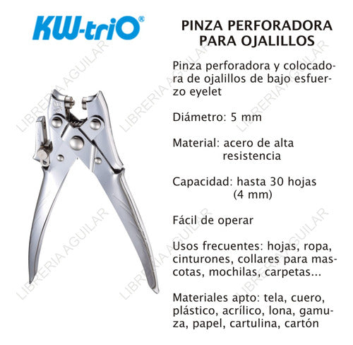 Pinza Perforadora Colocadora Ojalillos Bajo Esfuerzo Cuota 1