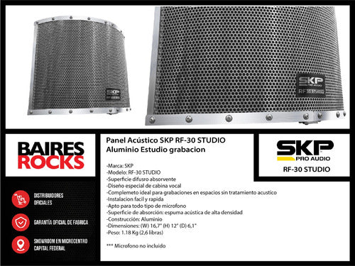 Acoustic Panel SKP RF-30 STUDIO Recording Studio Aluminum 1