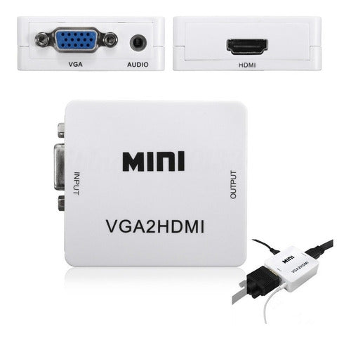 Conversor  Vga A Hdmi Con Audio Analógico A Digital Full Hd 0