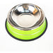 Stainless Steel Dog Feeder with Line Design Color 34cm 12