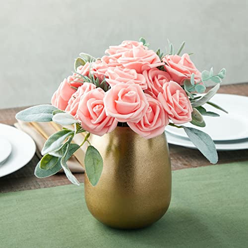 Juvale 100 Artificial Roses Polyethylene Flowers - Peach 4