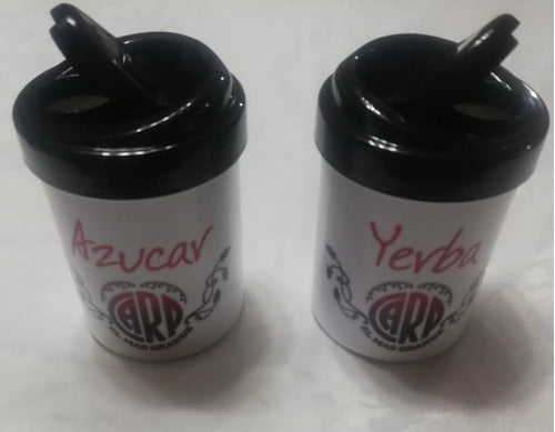 Personalizados A y V Azucarera Yerbera Plastica Personalizadas Con Tapa Con Pico 4