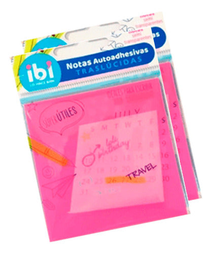 Ibi Craft Transparent Sticky Notes Kit X 2 Unid 50 Sheets 0