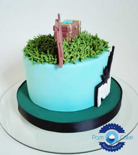 Torta Artesanal Fortnite Celeste Personalizada 3