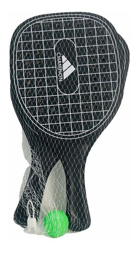 Faydi Wooden Paddle Tennis Set with 2 Rackets and Ball 1