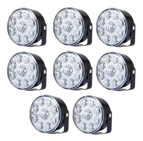 Kit 8 Faros 9 Led Luz Auxiliar Reflector Accesorio 12v 0