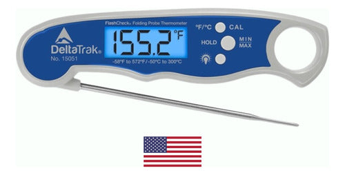 DeltaTrak Premium Foldable Waterproof Refrigerator Thermometer -50 to 300°C 0