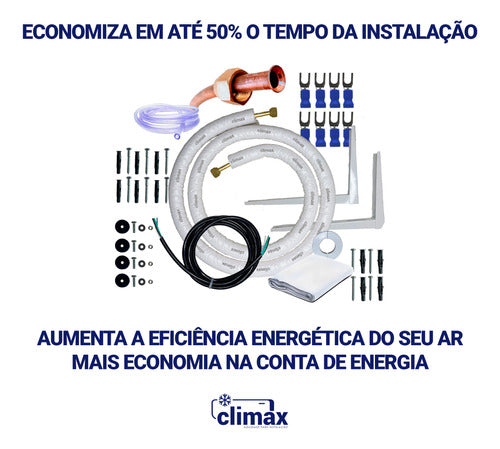 Kit Instalação Ar Frio 18000 E 22000 Btus 2m Com Suporte 1