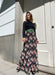 High Waist Skirt for Parties with Flowy Long Floral Print 1