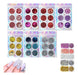 FASHIONSHOPS Set X6 Glitter Polvo Espejo Holografico Decoración Uñas N2 0