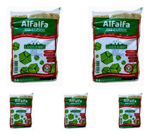 Land's Rabbit Alfalfa Cubes for Guinea Pigs, Rabbits, and Hamsters - Pack of 5 0