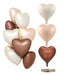 10 Globos Corazones Mate Color Retro Nude Crema Marron 0