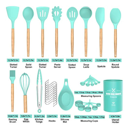 Umite Chef Silicone Kitchen Utensil Set, 33 Pieces 5