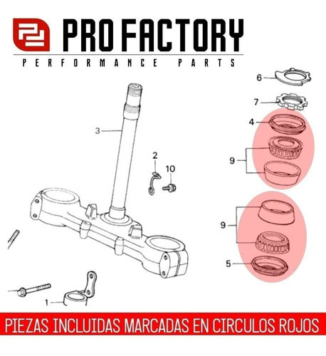 Kit Steering Bearings Honda NX 150 Brazil - ProFactory 1