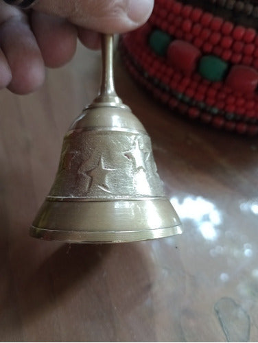 Campana Miniatura Oriental Con Estrellas Grabadas. 3