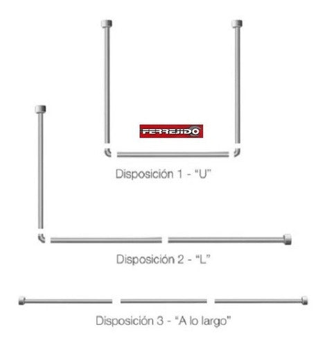 EGERY U-Shaped Shower Bar with 90 cm Elbows 2