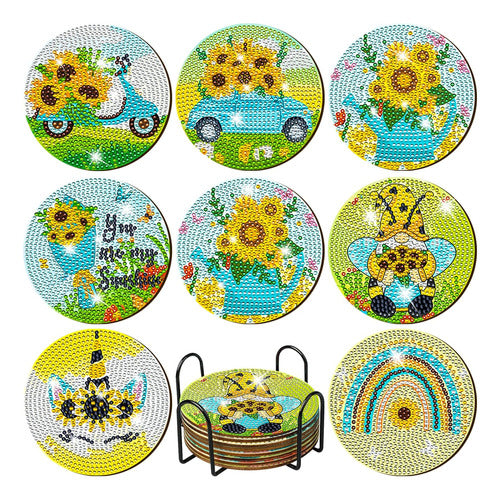 Xefinal Diamond Painting For Cute Coasters 8pcs. Design 01 0